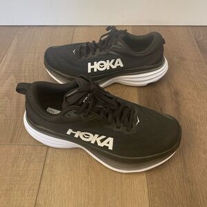 Hoka Bondi 8  Black and White Women’s 9.5 Athletic Shoes